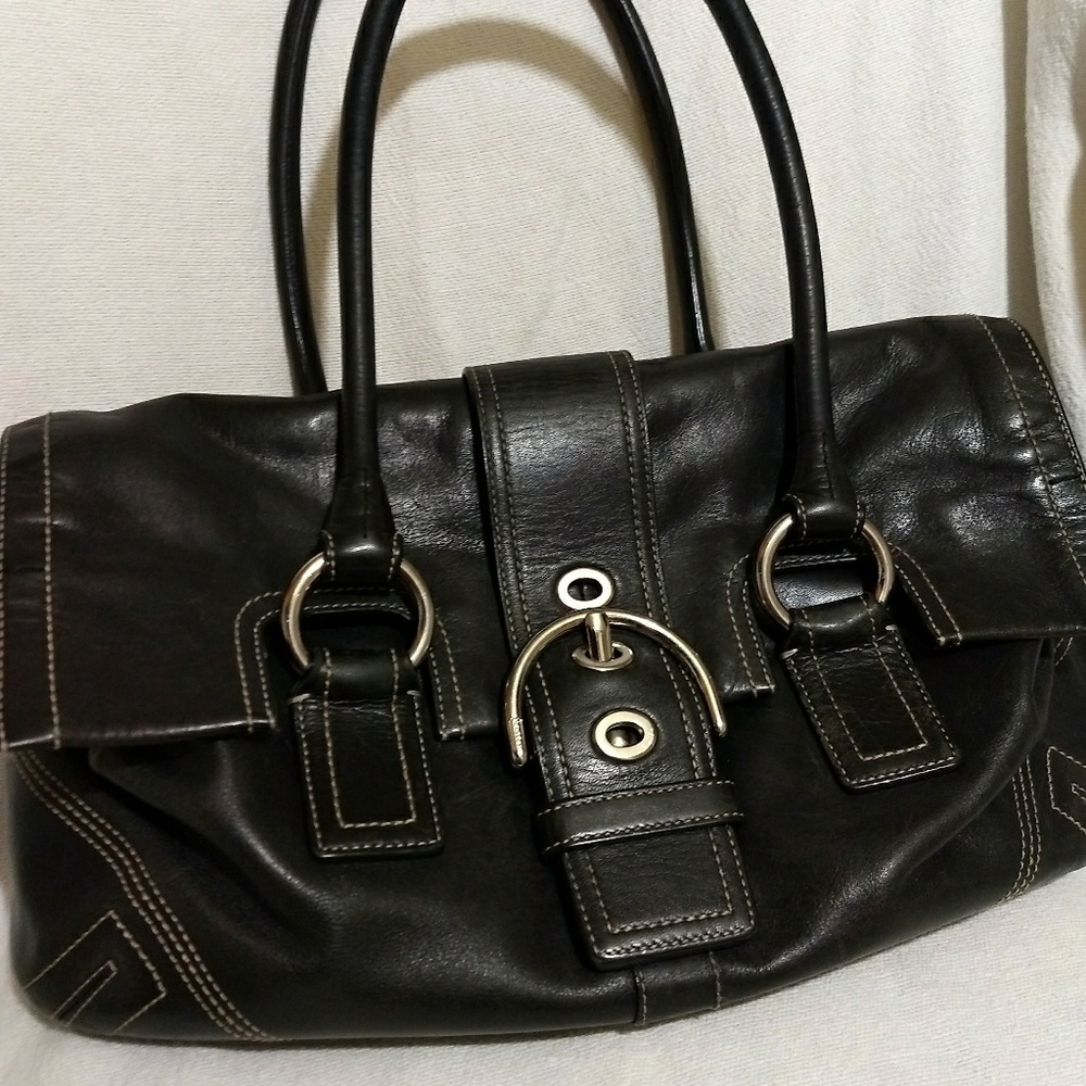 Black Leather Coach SOHO Messanger